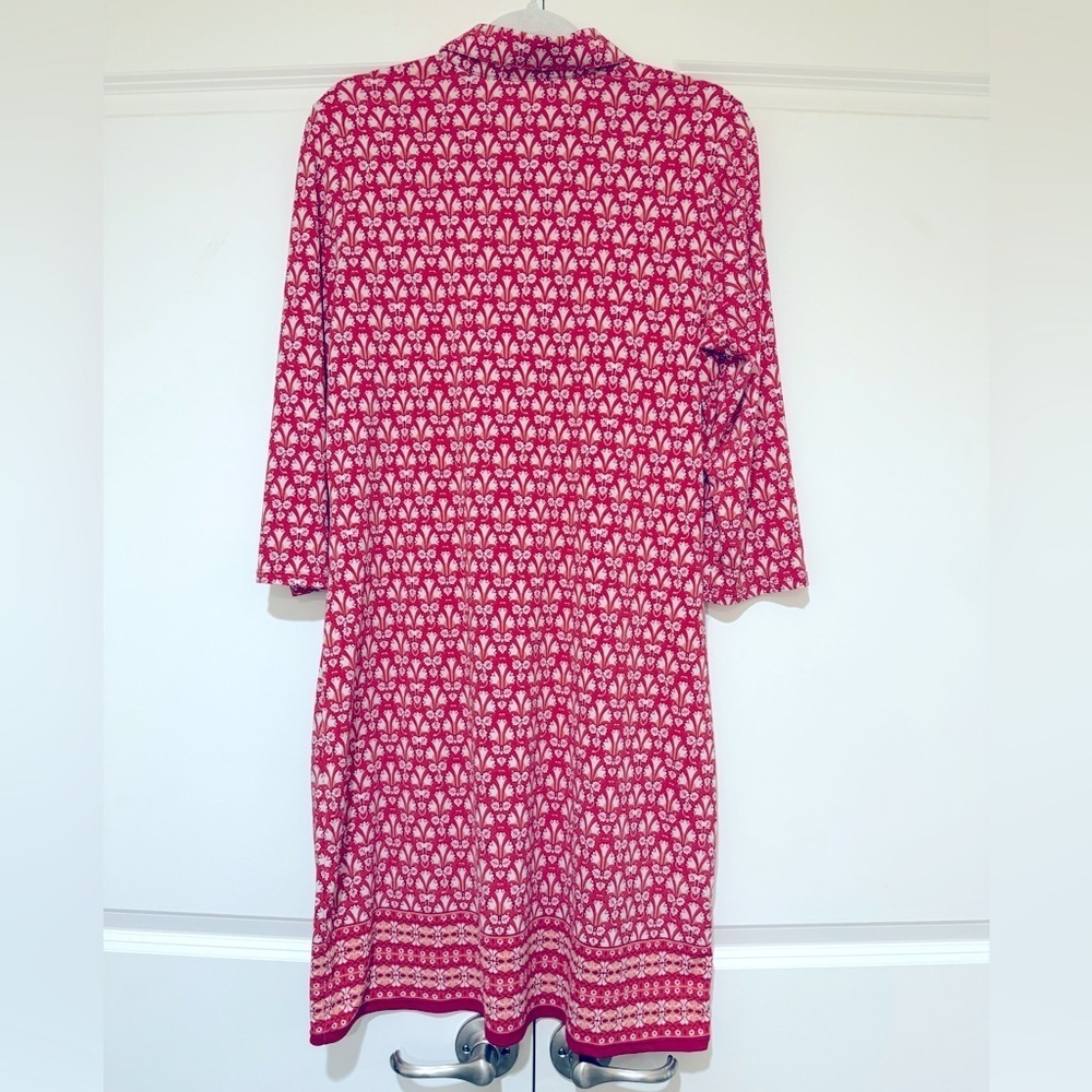 Max Studio Red and White pattern Dress sz L Like new - Picture 2 of 4